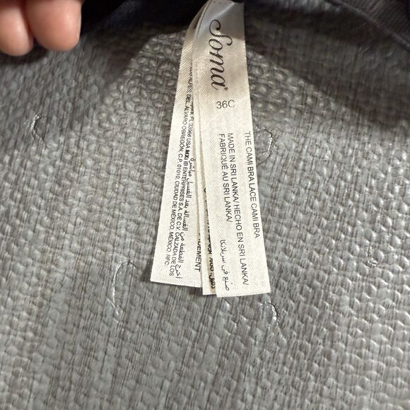 Soma The Cami Bra Underwire Lace Lined Classic Black Size 36C - Picture 4 of 4